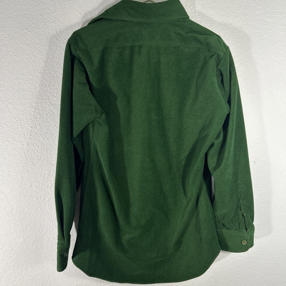 1980s Lee Shacket Size Small Forest Green Western Button Down Cruiser Shirt VTG - Picture 8 of 13